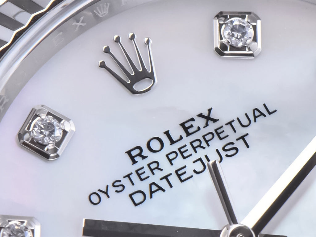 Datejust 36 Stainless Steel on Jubilee with Diamond Mother of Pearl Dial and Fluted Bezel