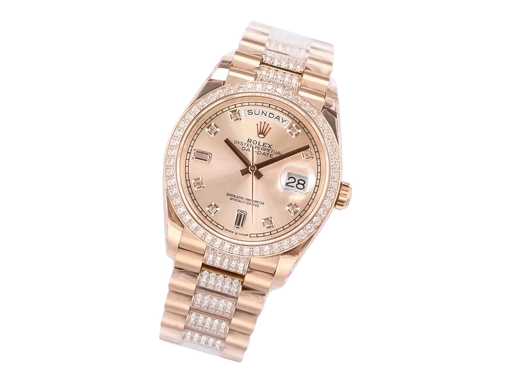 Day-Date 36 Rose Gold 'President' with Diamond Rose Dial and Diamond Bezel