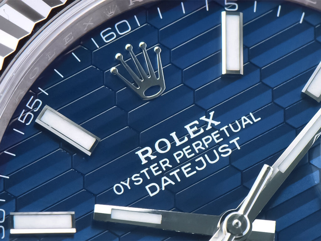 Datejust 41 Stainless Steel on Jubilee with Fluted Motif Blue Dial and Fluted Bezel