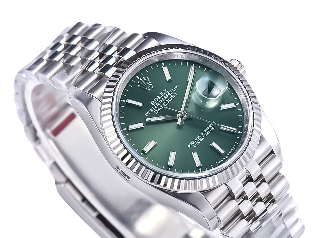 Datejust 36 Stainless Steel on Jubilee with Mint Green Dial and Fluted Bezel