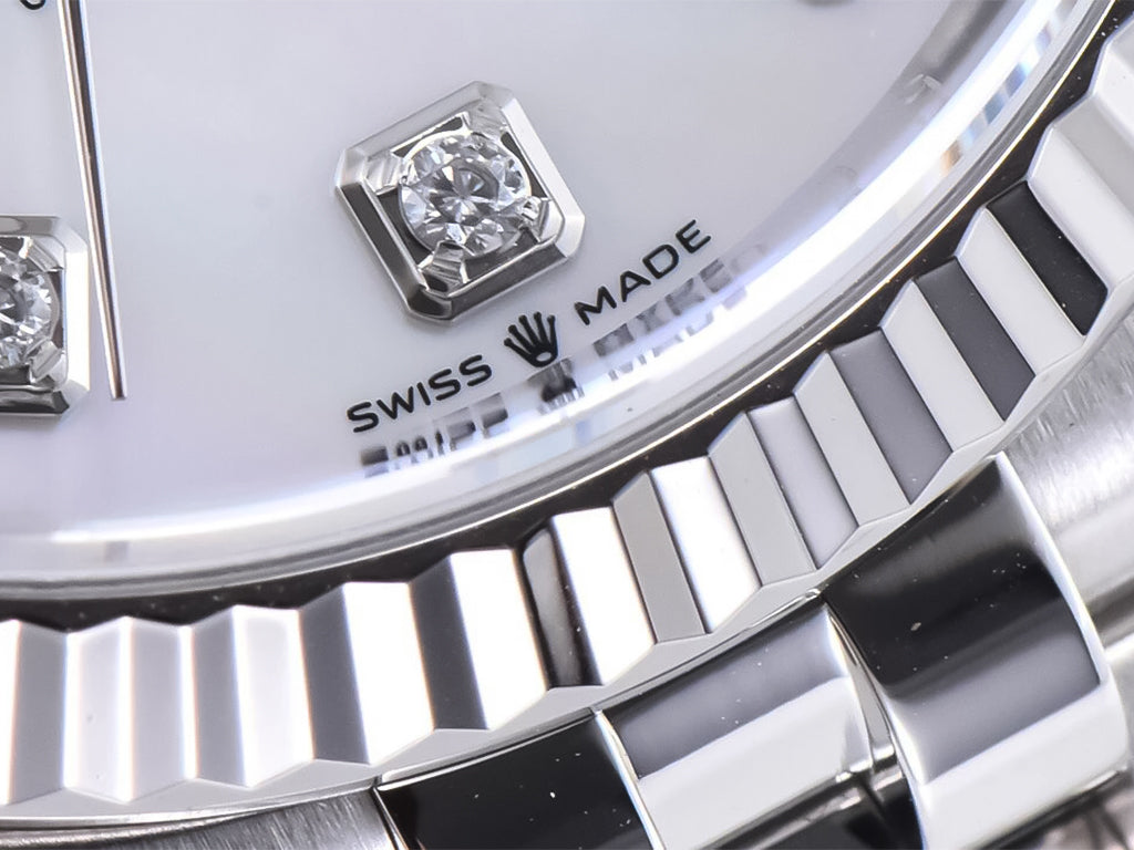 Datejust 36 Stainless Steel on Jubilee with Diamond Mother of Pearl Dial and Fluted Bezel