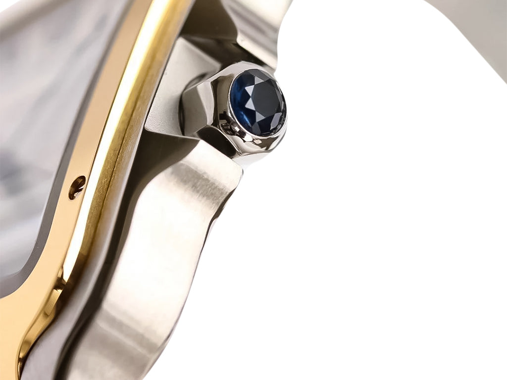 Santos Large Two Tone Yellow Gold with White Dial (40mm)