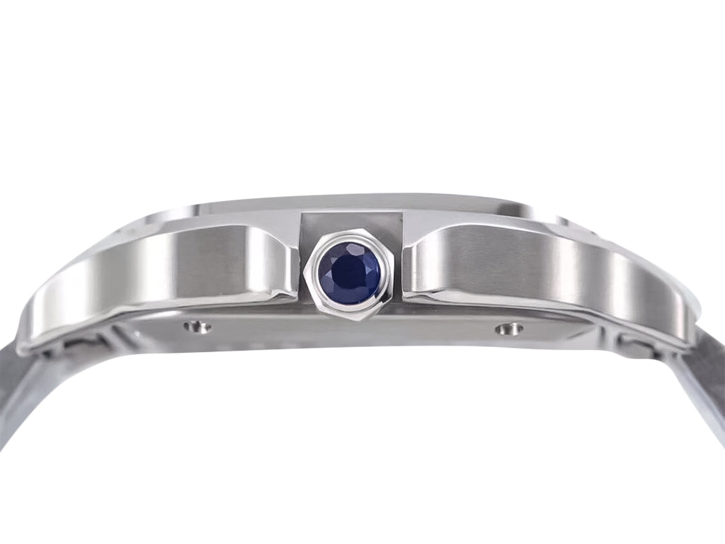 Santos Medium Stainless Steel with White Dial (35mm)