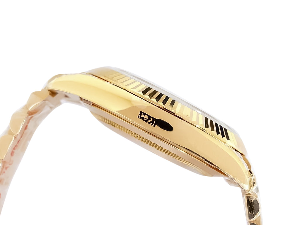 Day-Date 40 Yellow Gold 'President' with Black Motif Dial and Fluted Bezel