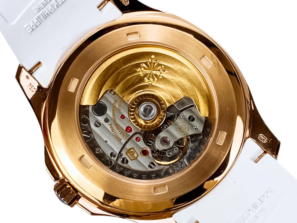 Aquanaut Rose Gold with Chocolate Dial and White Strap (40mm)
