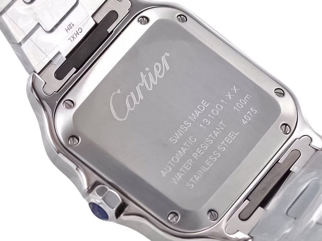 Santos Medium Stainless Steel with White Dial (35mm)