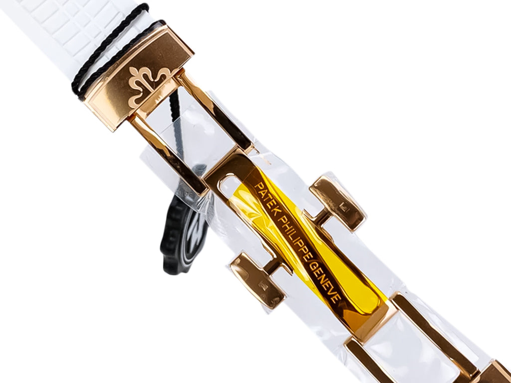 Aquanaut Rose Gold with Chocolate Dial and White Strap (40mm)