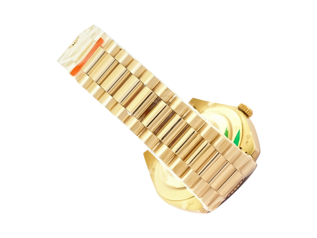 Day-Date 40 Yellow Gold 'President' with Black Motif Dial and Fluted Bezel