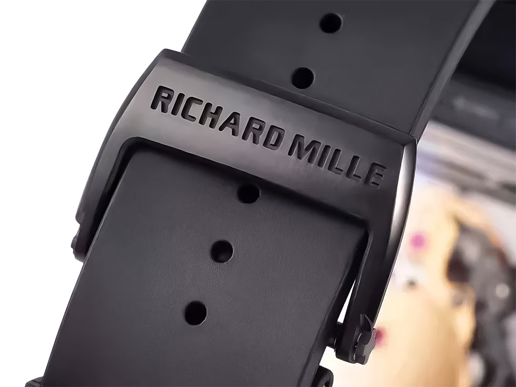 RM 52-01 Skull Black Dial Black Bezel Black Rubber Strap Tourbillon (50mm)