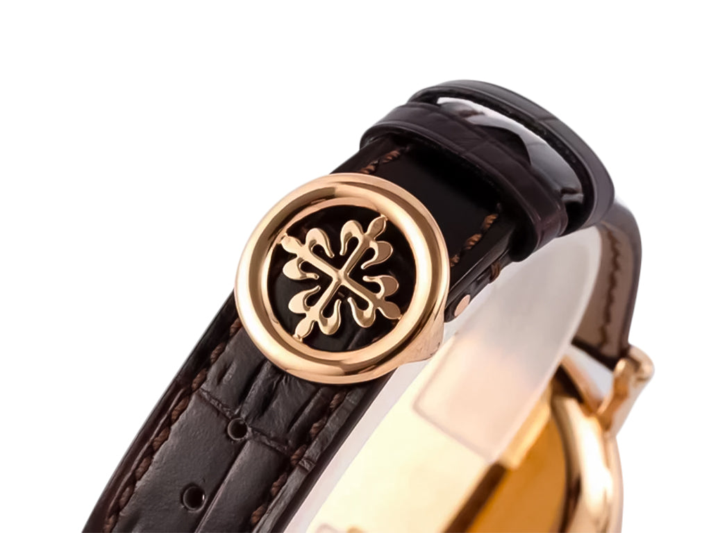 Calatrava Rose Gold with Silver Guilloche Dial (38mm)
