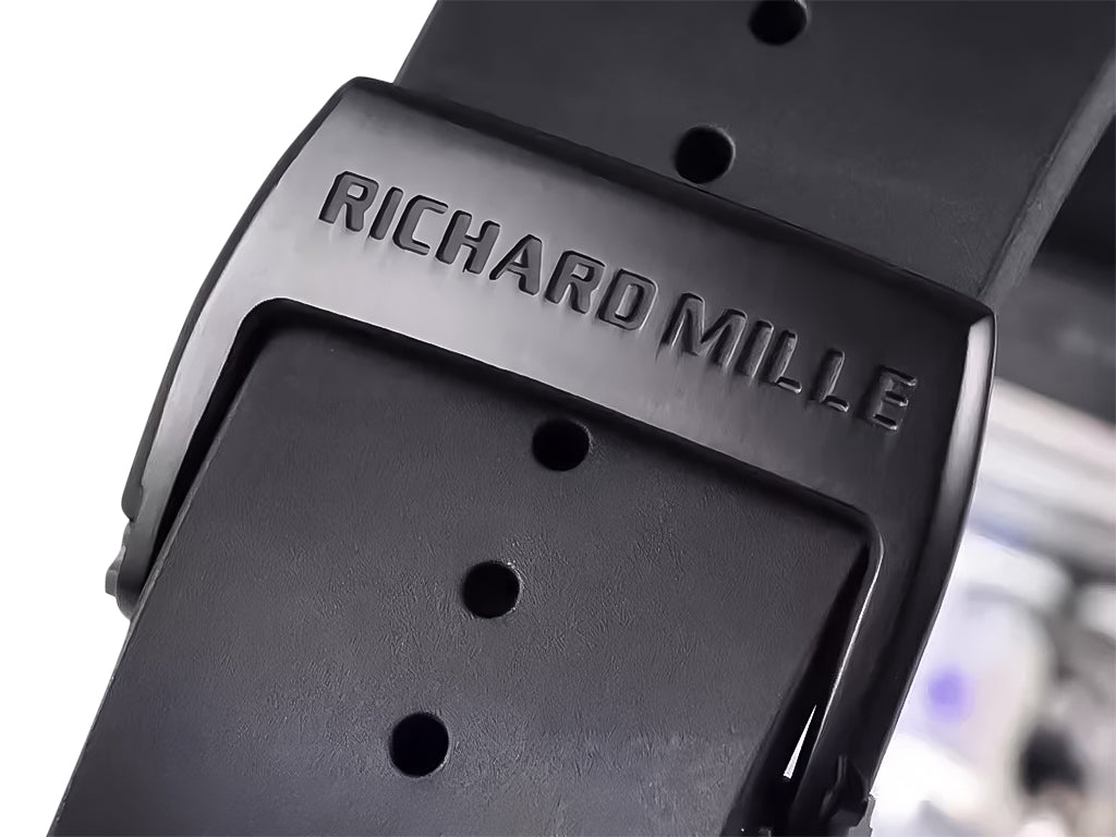 RM 52-01 Skull Black Dial Black / Rose Gold Bezel Black Rubber Strap Tourbillon (50mm)