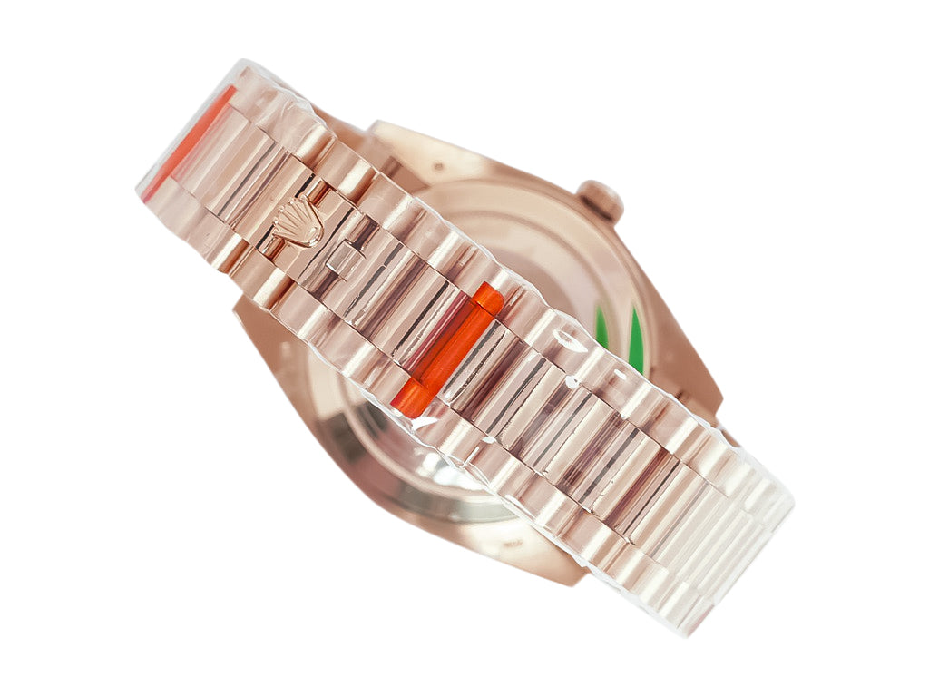 Day-Date 40 Rose Gold 'President' with Olive Dial (Roman Numerals) and Fluted Bezel
