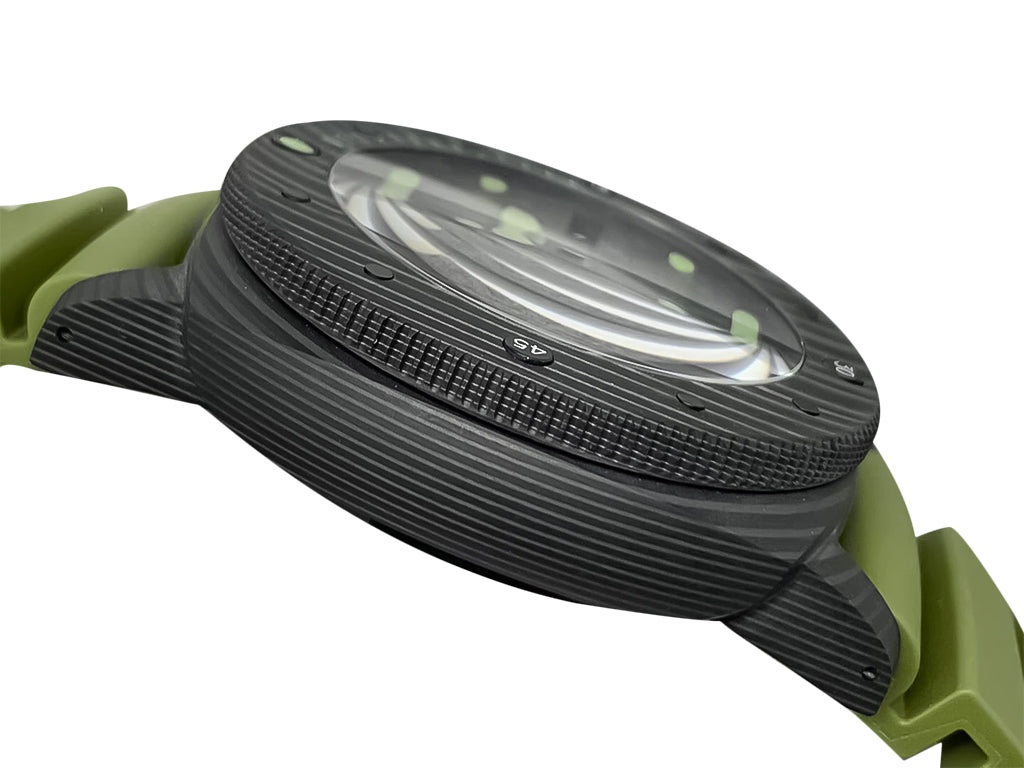 Luminor Submersible 47 Marina Militare Carbotech 'Comsubin' Forged Carbon Case and Bezel, Carbon Dial and OD Green Strap (47mm)