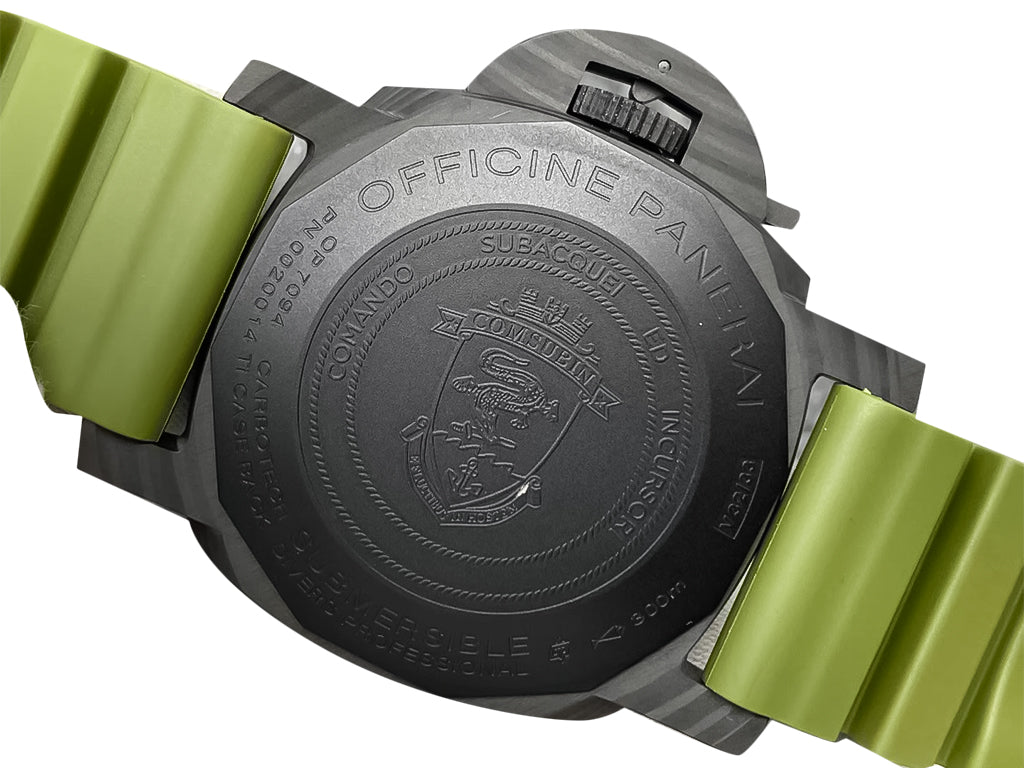 Luminor Submersible 47 Marina Militare Carbotech 'Comsubin' Forged Carbon Case and Bezel, Carbon Dial and OD Green Strap (47mm)