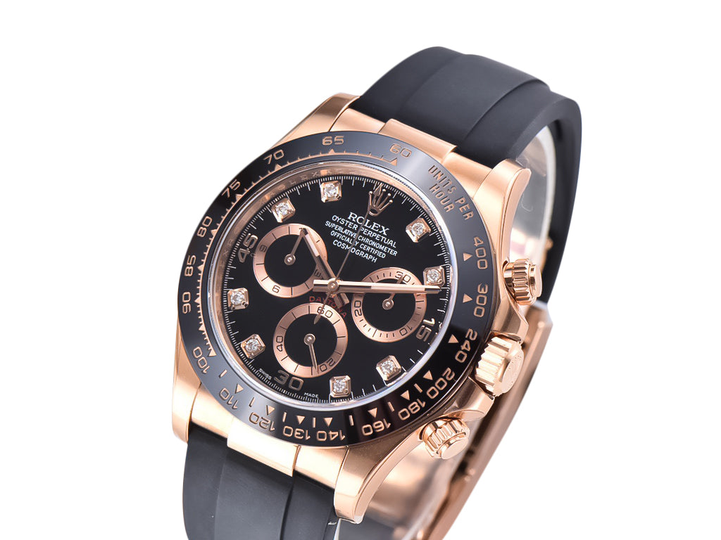 Cosmograph Daytona Rose Gold Oysterflex with Black Dial