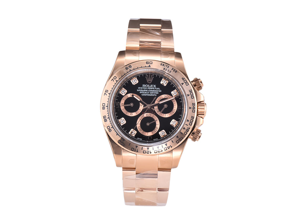 Cosmograph Daytona Rose Gold with Diamond Black Dial