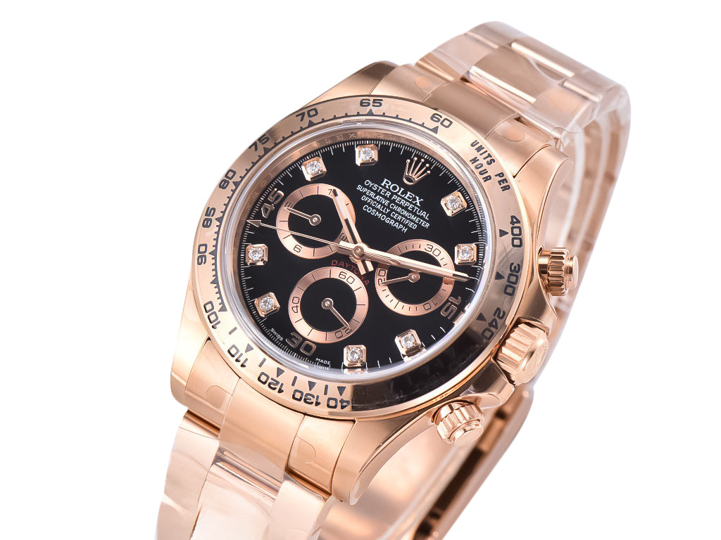 Cosmograph Daytona Rose Gold with Diamond Black Dial