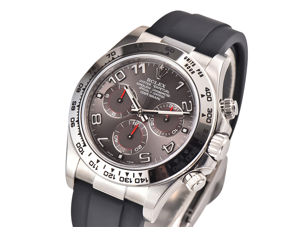 Cosmograph Daytona White Gold Oysterflex Grey Racing Dial