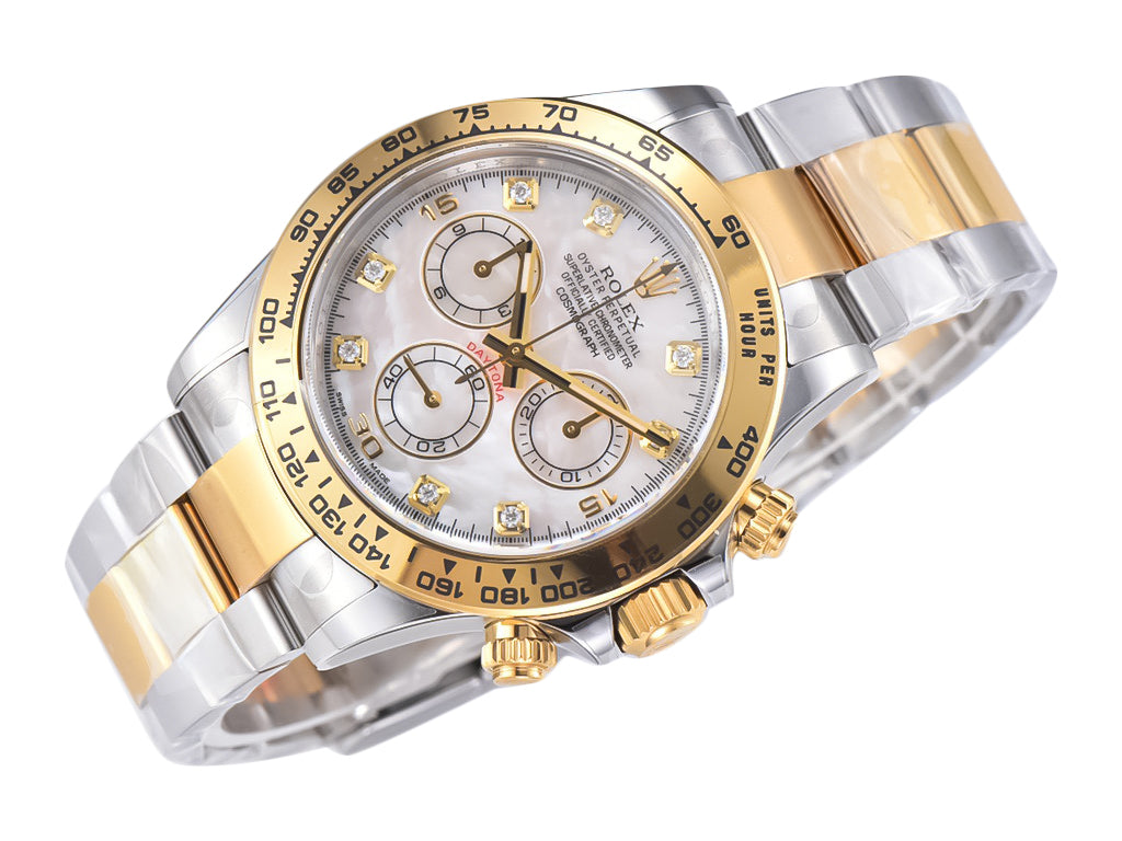 Cosmograph Daytona Two Tone Yellow Gold & Steel with Diamond Mother of Pearl Dial