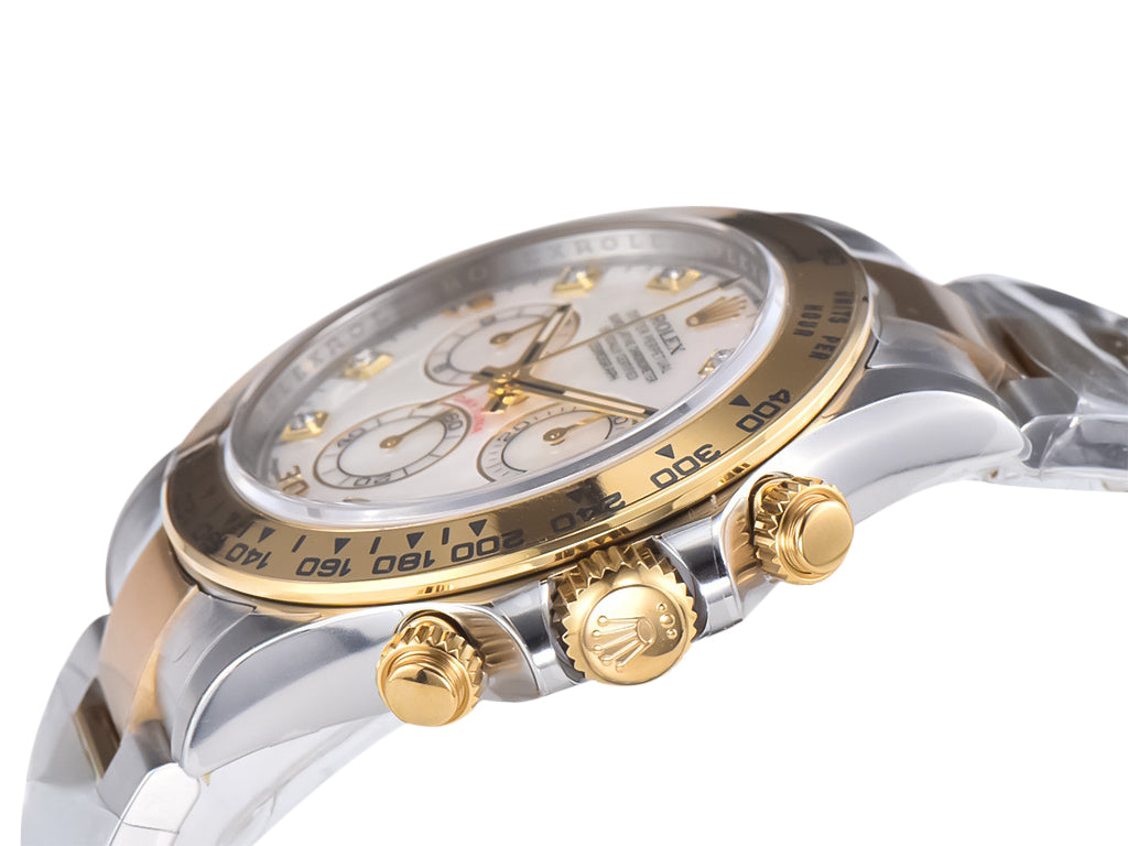 Cosmograph Daytona Two Tone Yellow Gold & Steel with Diamond Mother of Pearl Dial