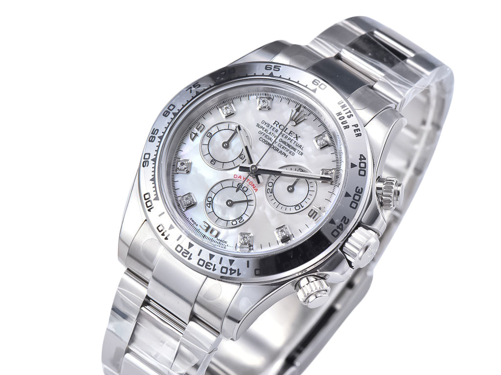 Cosmograph Daytona White Gold White Mother of Pearl Dial
