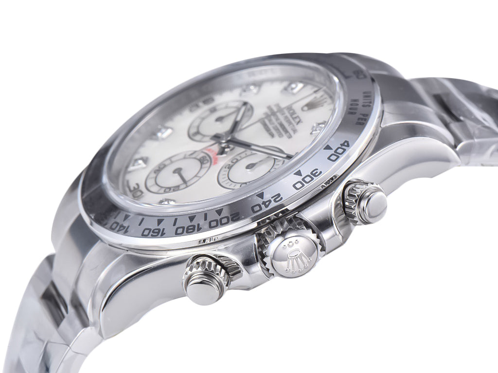 Cosmograph Daytona White Gold White Mother of Pearl Dial