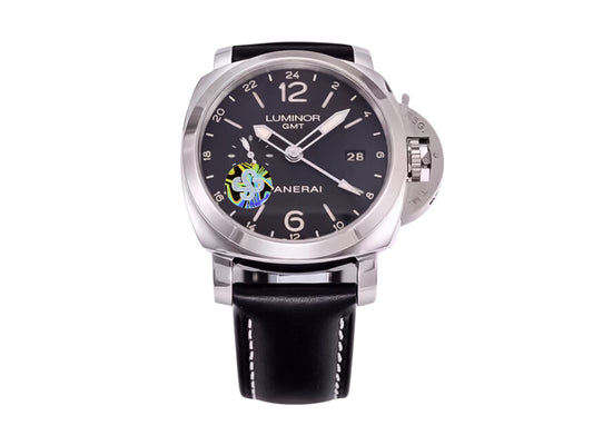 Luminor 1950 3 Days GMT 24h Automatic Acciaio Stainless Steel Case with Black Dial and Black Strap (44mm)