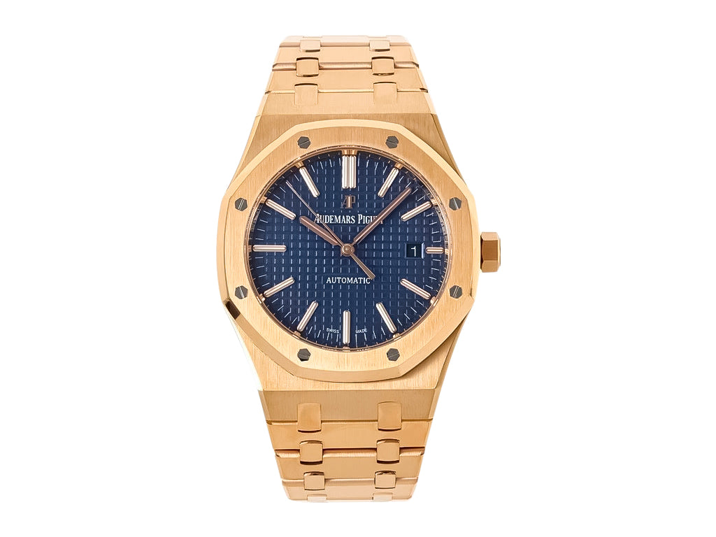 Royal Oak Pink Gold with Blue Dial (41mm) - 15400