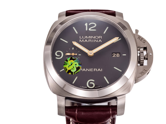 Luminor 1950 Marina 3 Days Automatic Titanium with Brown Dial and Brown Strap (44mm)