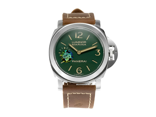 Luminor Marina 8 Days 'Paneristi' Stainless Steel Case with Green Dial and Brown Strap (44mm)