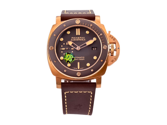 Luminor Submersible 3 Days Automatic 'Bronzo' Bronze Case with Titanium caseback, Brown Dial and Brown Strap (47mm)