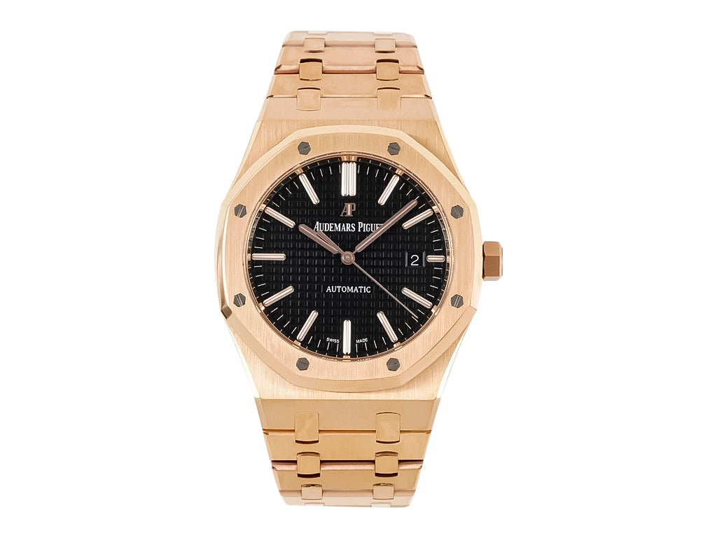 Royal Oak Pink Gold with Black Dial (41mm) - 15400