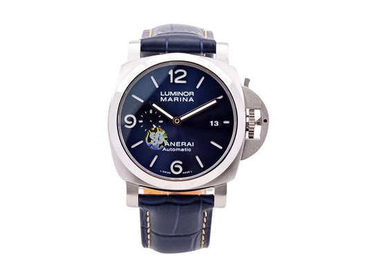 Luminor 1950 Marina 3 Days Automatic Stainless Steel Case with Blue Sunburst Dial and Blue Strap (44mm)