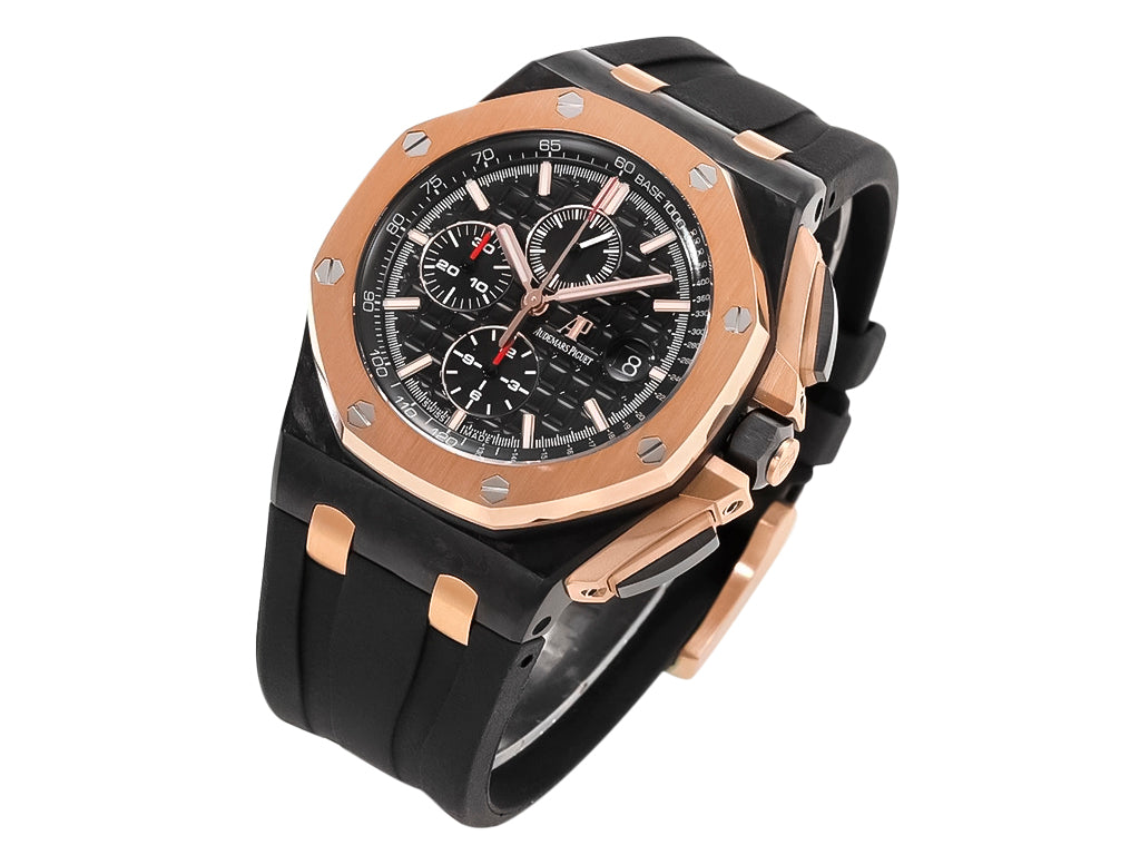 Royal Oak 'Offshore Chronograph' Ceramic and Pink Gold with Black Dial (44mm)