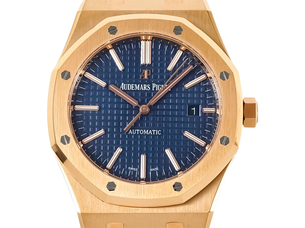 Royal Oak Pink Gold with Blue Dial (41mm) - 15400