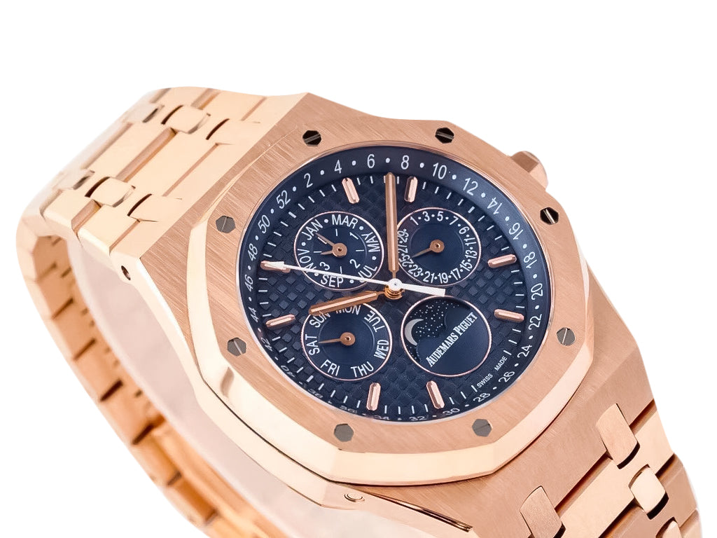 Royal Oak 'Perpetual Calendar' Pink Gold with Blue Dial (41mm)