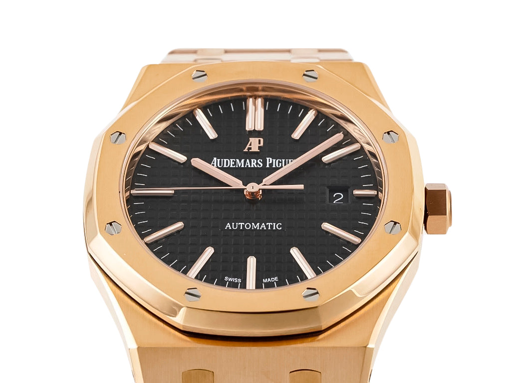 Royal Oak Pink Gold with Black Dial (41mm) - 15400