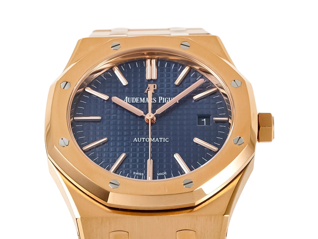 Royal Oak Pink Gold with Blue Dial (41mm) - 15400