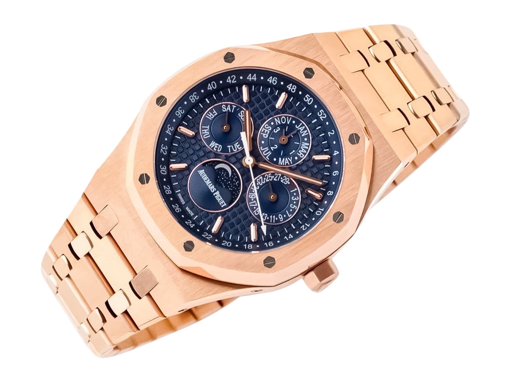 Royal Oak 'Perpetual Calendar' Pink Gold with Blue Dial (41mm)