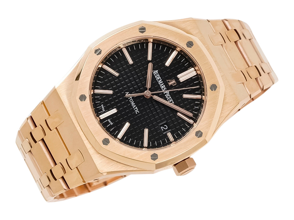 Royal Oak Pink Gold with Black Dial (41mm) - 15400