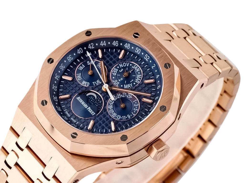 Royal Oak 'Perpetual Calendar' Pink Gold with Blue Dial (41mm)