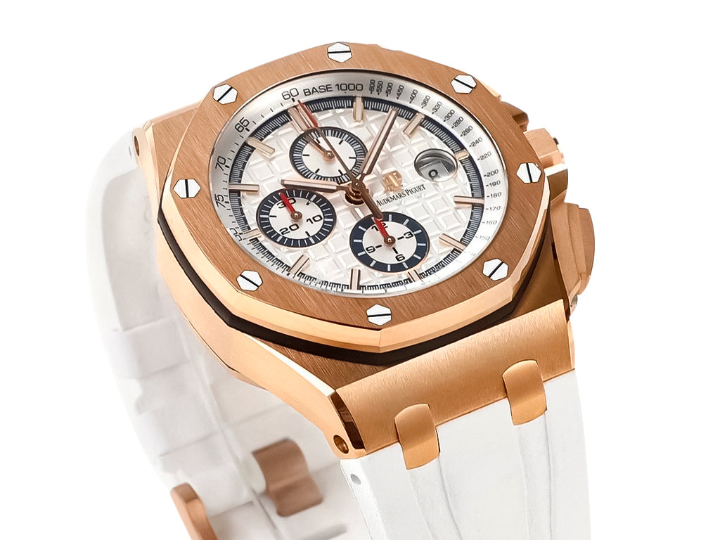 Royal Oak 'Offshore Chronograph' Pink Gold with White Dial (44mm)