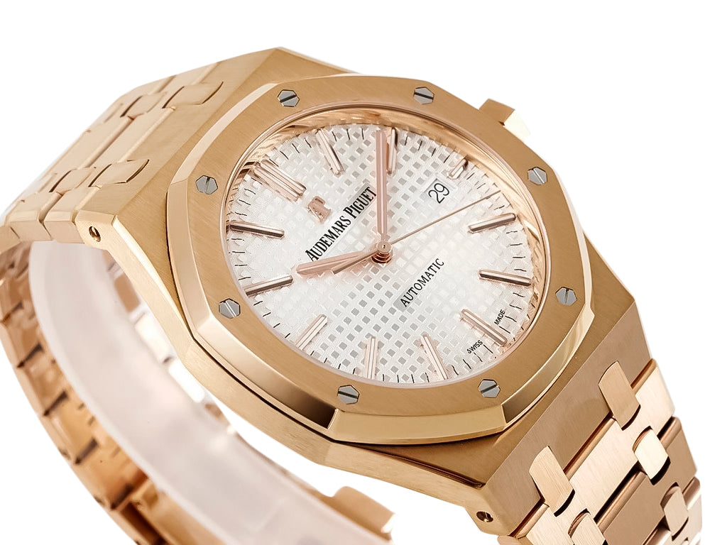 Royal Oak Pink Gold with Silver Dial (41mm) - 15400