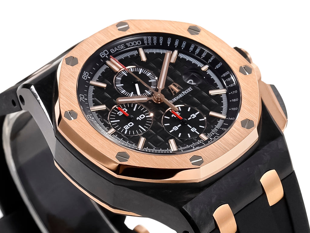 Royal Oak 'Offshore Chronograph' Ceramic and Pink Gold with Black Dial (44mm)