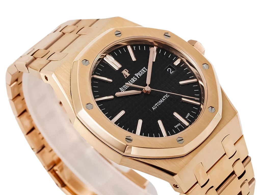 Royal Oak Pink Gold with Black Dial (41mm) - 15400