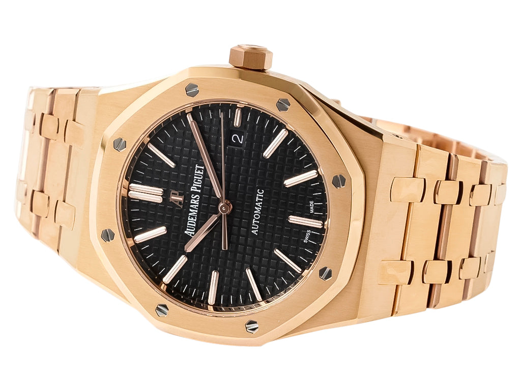 Royal Oak Pink Gold with Black Dial (41mm) - 15400