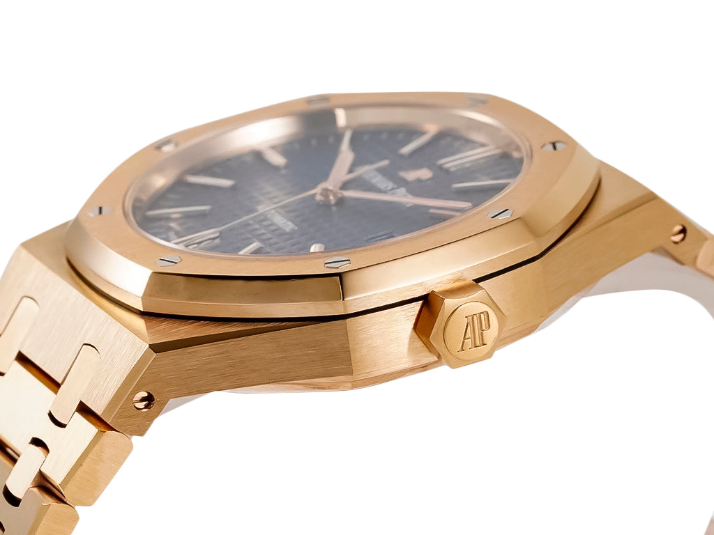 Royal Oak Pink Gold with Blue Dial (41mm) - 15400