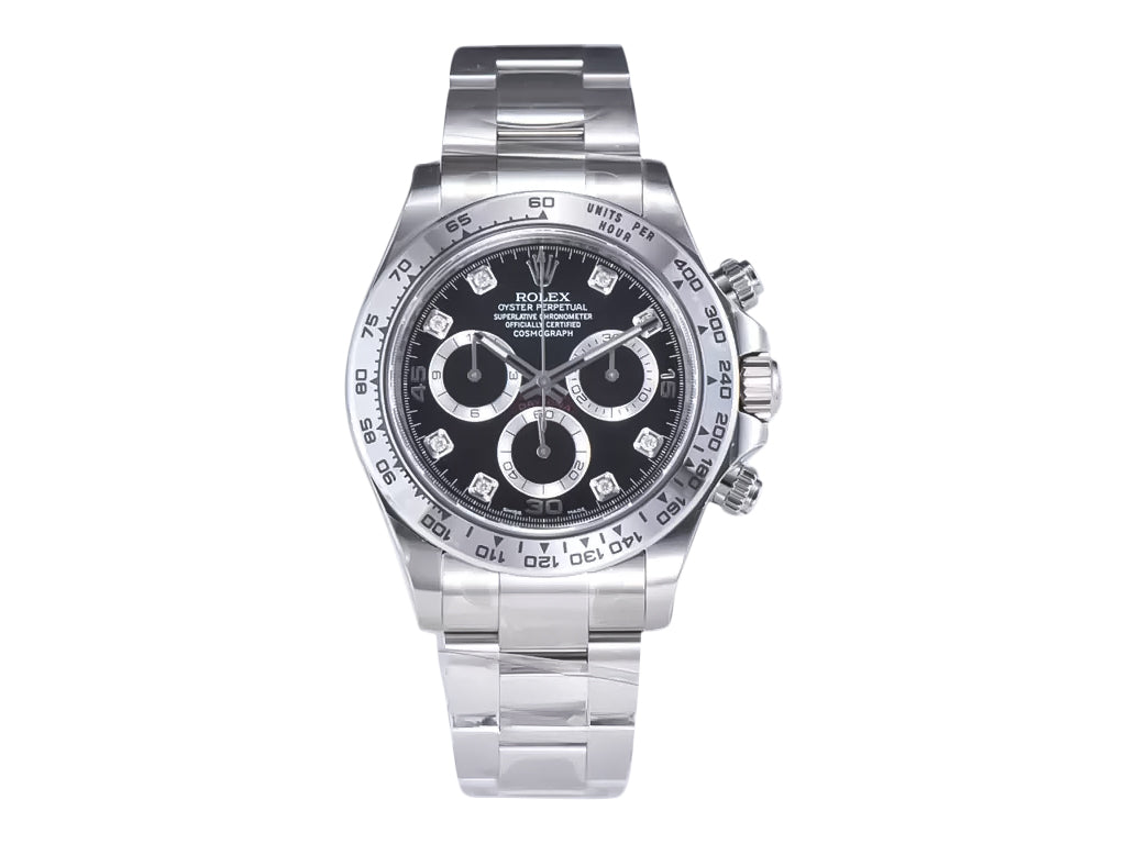 Cosmograph Daytona Stainless Steel with Diamond Black Dial