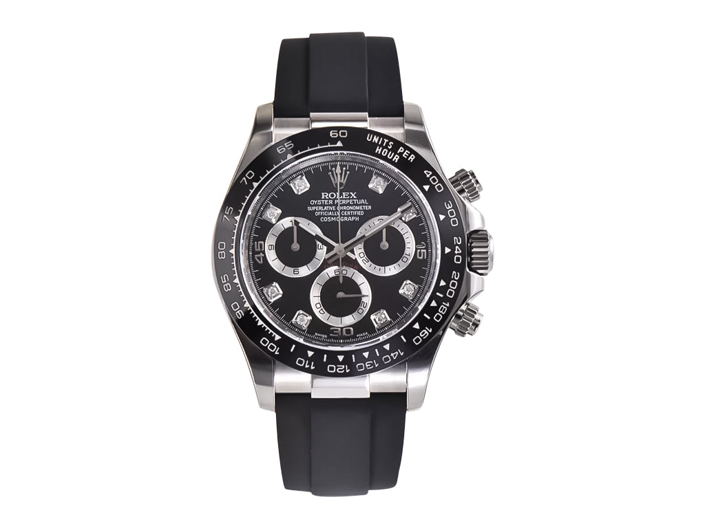 Cosmograph Daytona Stainless Steel Oysterflex with Diamond Black Dial ...