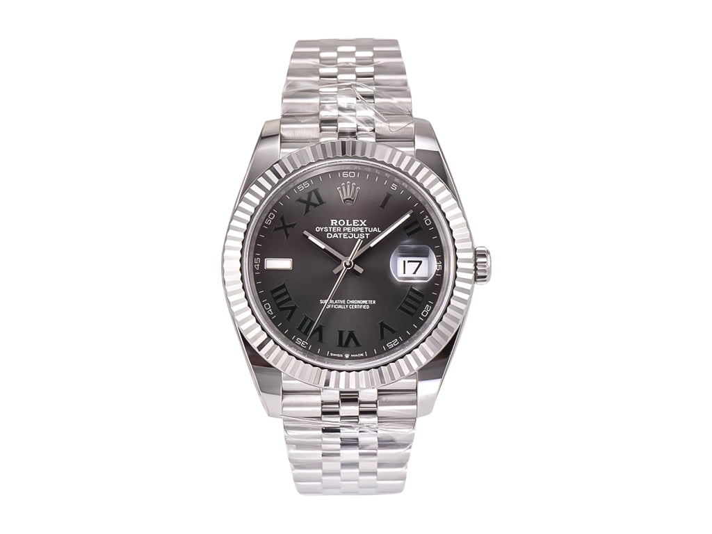 Datejust 41 Stainless Steel 'Wimbledon' on Jubilee with Fluted Bezel ...